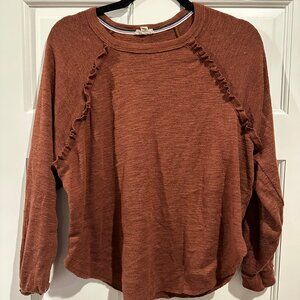 Anthropologie Pilcro Sweater Top - Long Sleeve Ruffle